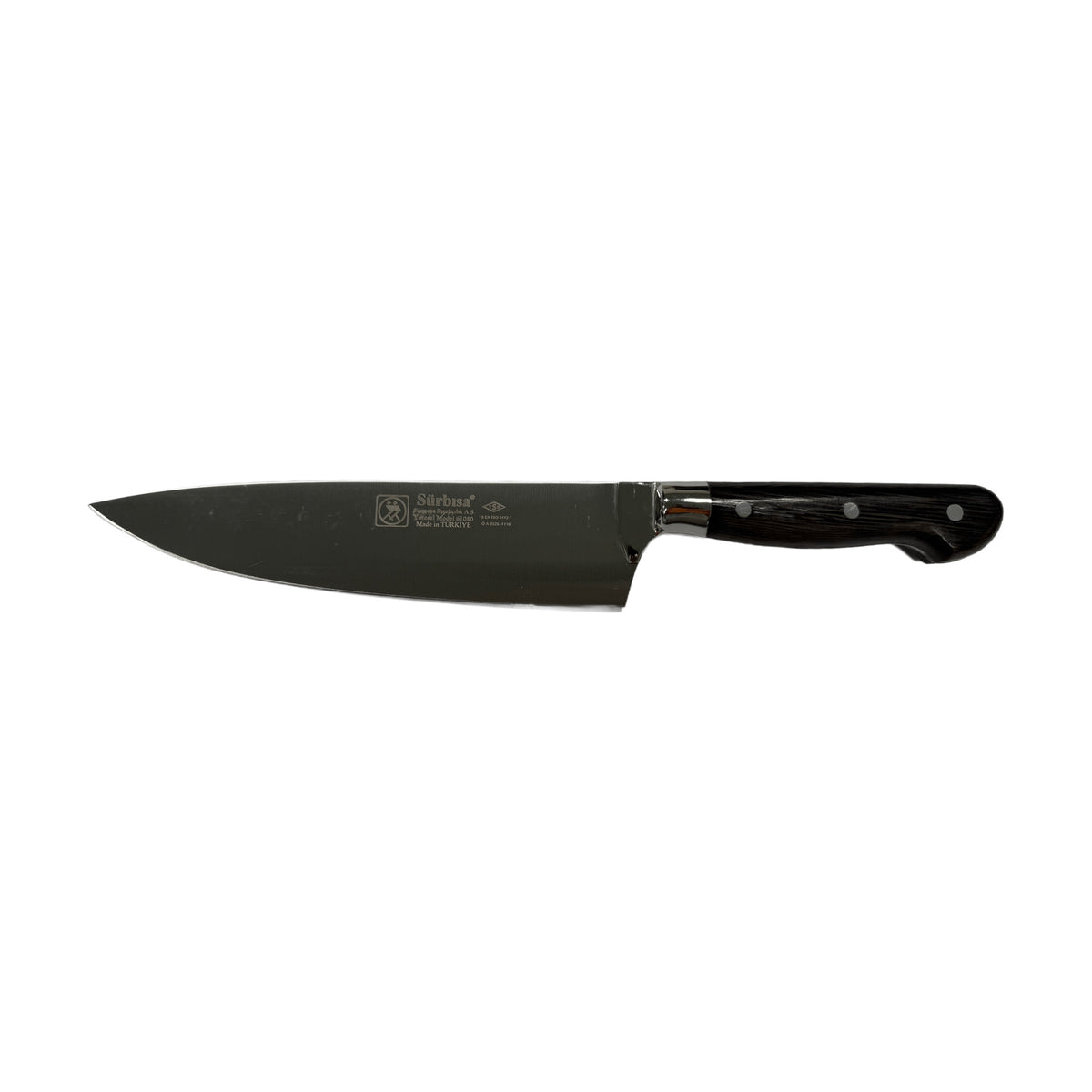 Anatolo Yöresel Model Şef Bıçağı 20 cm – ahşap sap, oluklu